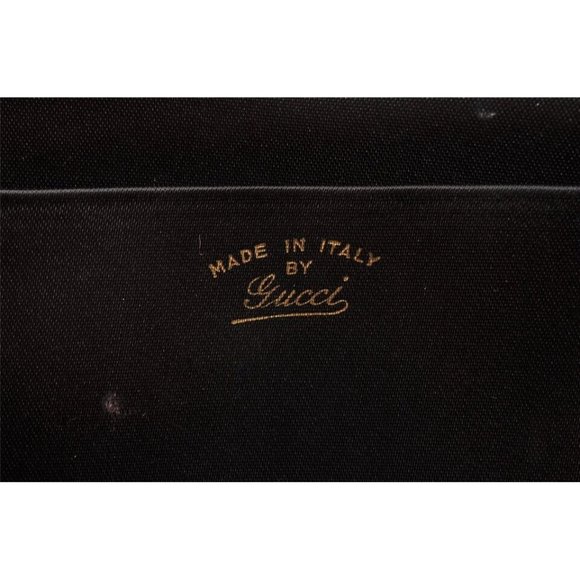 1960's Gucci mod black silk interlocking GG clutch purse - Picture 6 of 12